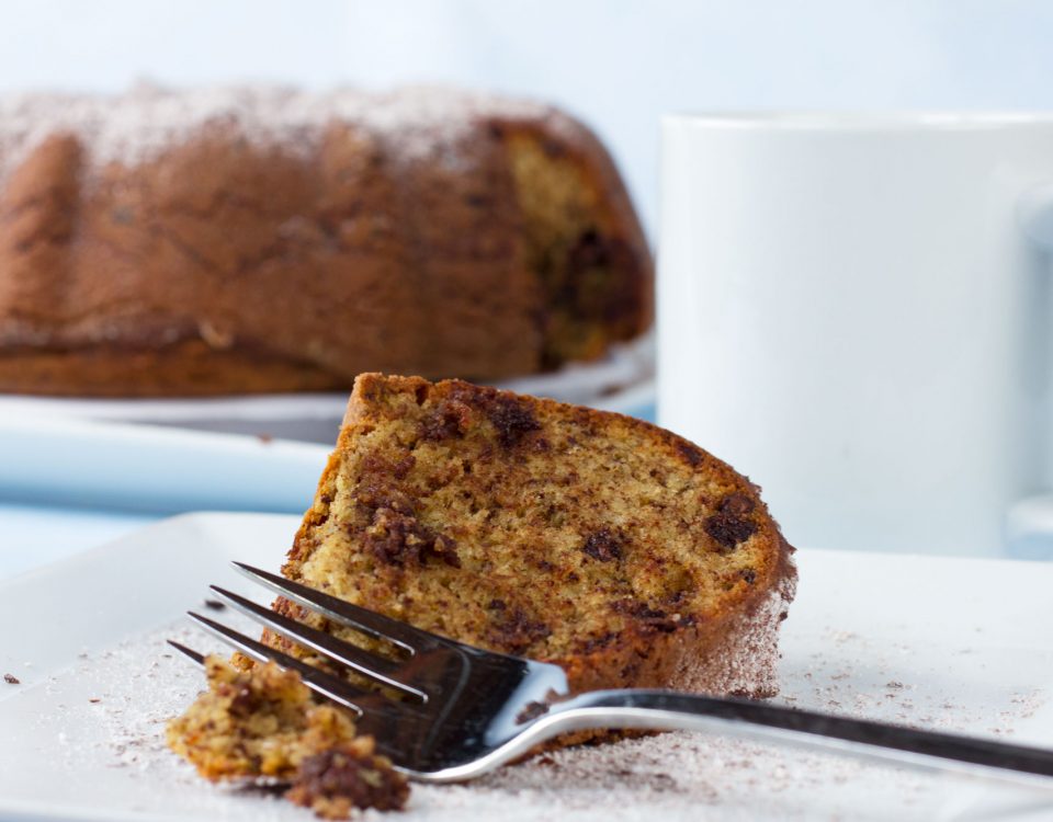 chocolate chip cake slice