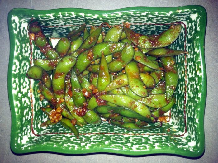 Spicy Garlic Edamame