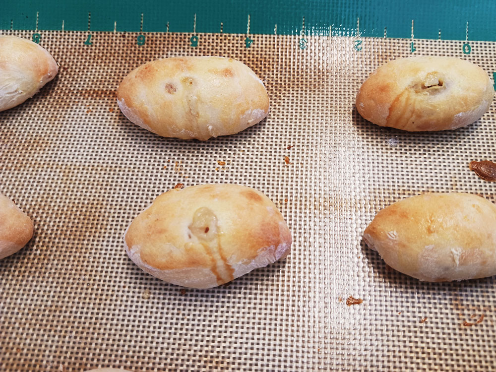 Cooked ham rolls