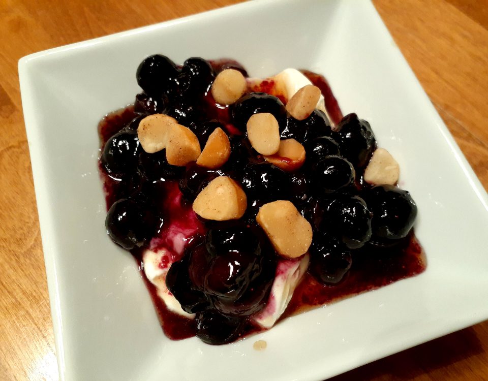 yogurt and blackberries