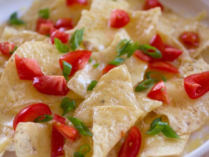 Cheddar Tomato Nachos