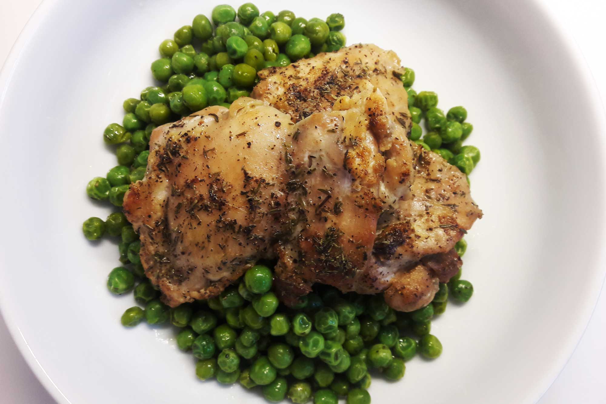 Chicken and peas